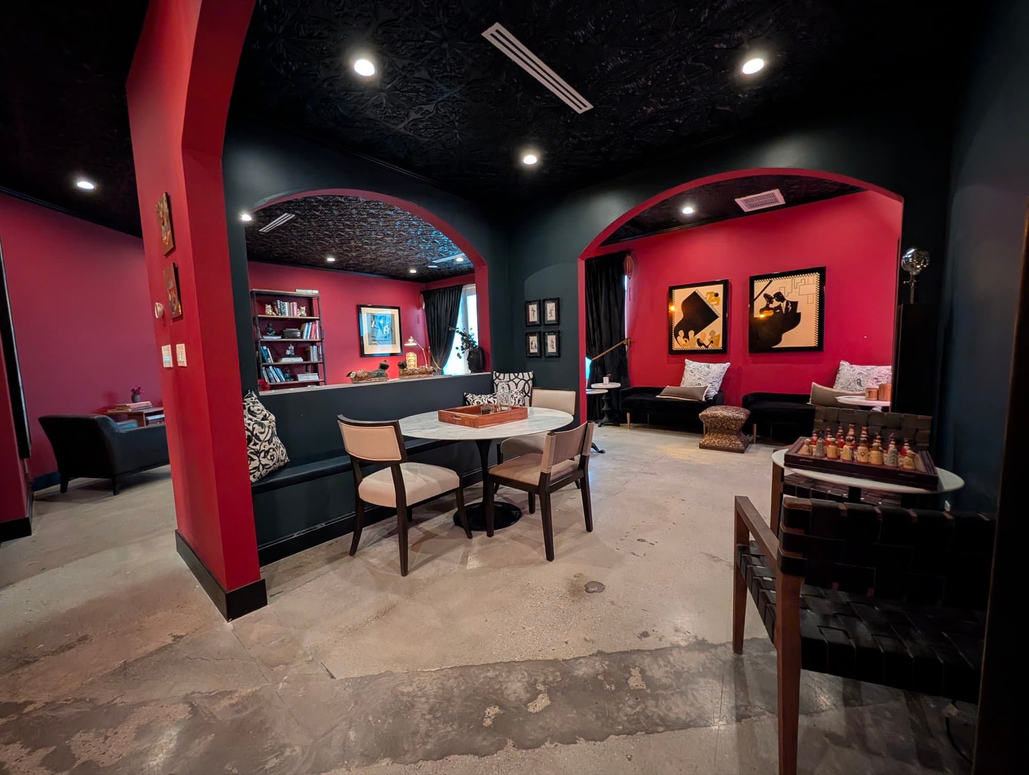 The arched alcoves of the Speakeasy